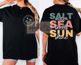 Saltwater Seashells Sunshine SVG PNG: Summer Beach Design (Digital Download)