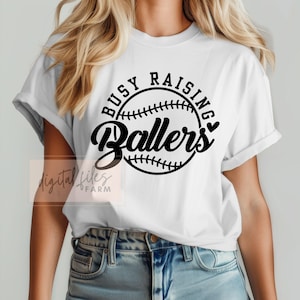 Baseball Mom SVG: Busy Raising Ballers Design (Digital Download)