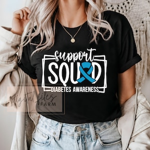 Support Squad Diabetes Awareness Svg, Diabetes Awareness Svg, We Wear Blue Svg, Blue Ribbon Svg, Diabetes November Svg, You are Enough Svg