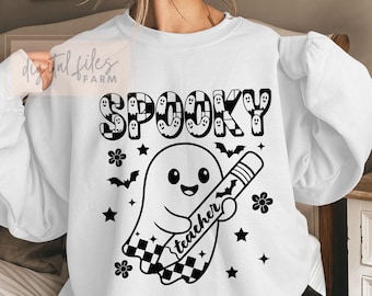 Gruselige Lehrer SVG: Retro Halloween Geist Design (Digitaler Download