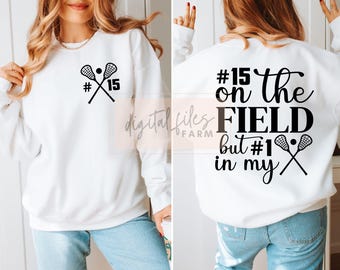 Lacrosse Mom SVG PNG: #1 in My Heart, Shirt Design (Digital Download)