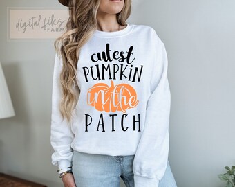 Mooiste pompoen in de patch Svg, herfst Svg, Halloween Svg, Halloween pompoen Svg, pompoen schattig Svg, Halloween gesneden bestand, val shirt Svg
