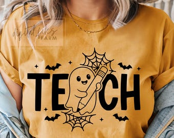 Spooky Teacher Halloween SVG PNG: Trick Or Teach T-Shirt Design (Digital Download)