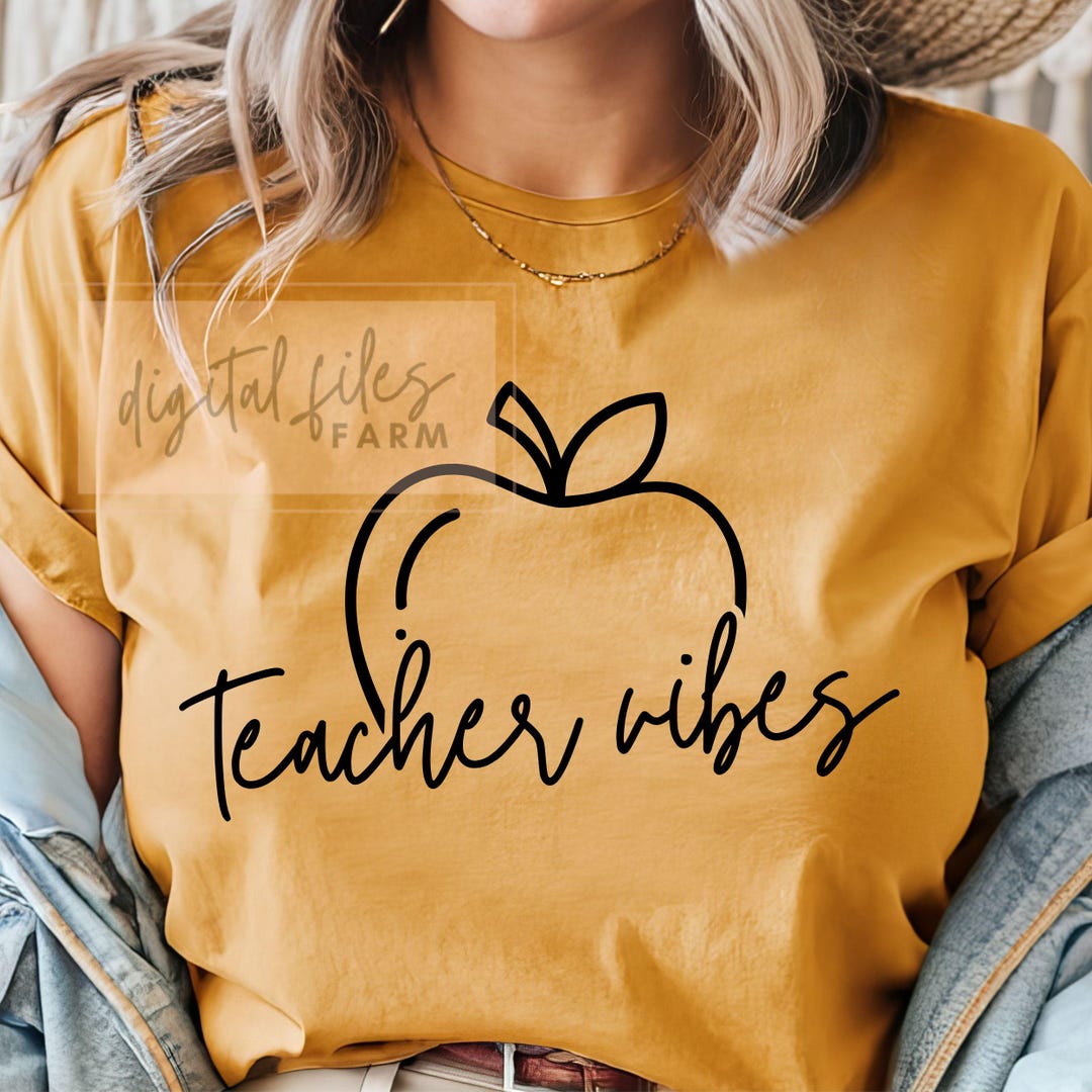 Teacher Vibes SVG: Back to School Shirt Design (digital Download - Etsy