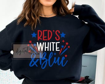 Diseños de camisetas SVG PNG en rojo, blanco y azul para el 4 de julio (descarga digital)