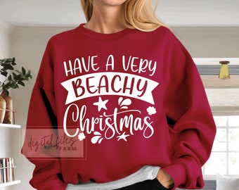 SVG de Navidad, que tengas una Navidad muy playera, svg de Navidad en la playa, svg de Beachmas, Navidad en julio, camisa de playa navideña de verano Svg
