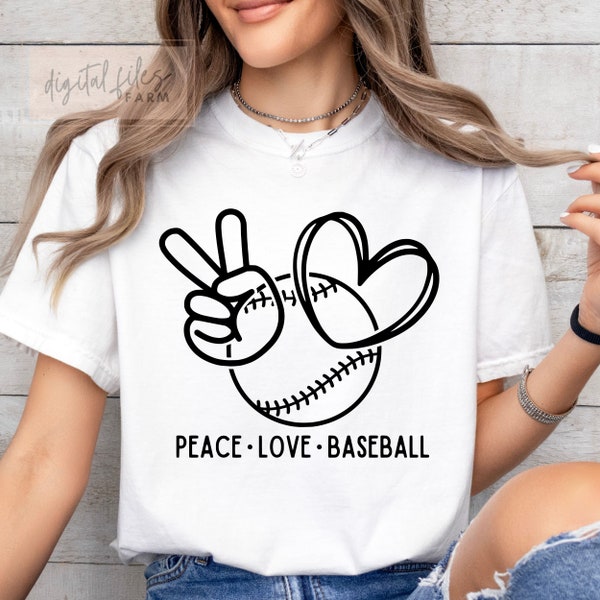 Baseball SVG, Baseball Mom Svg, Peace Love Baseball Svg, Baseball Love Svg, Baseball shirt svg, Funny Baseball Season Svg, Baseball Mama SVG