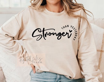 Più forte di ieri Svg, Fitness Svg, Donna forte Svg, Girl Power Svg, Inspirational Svg, Salute mentale Svg, File Svg per Cricut
