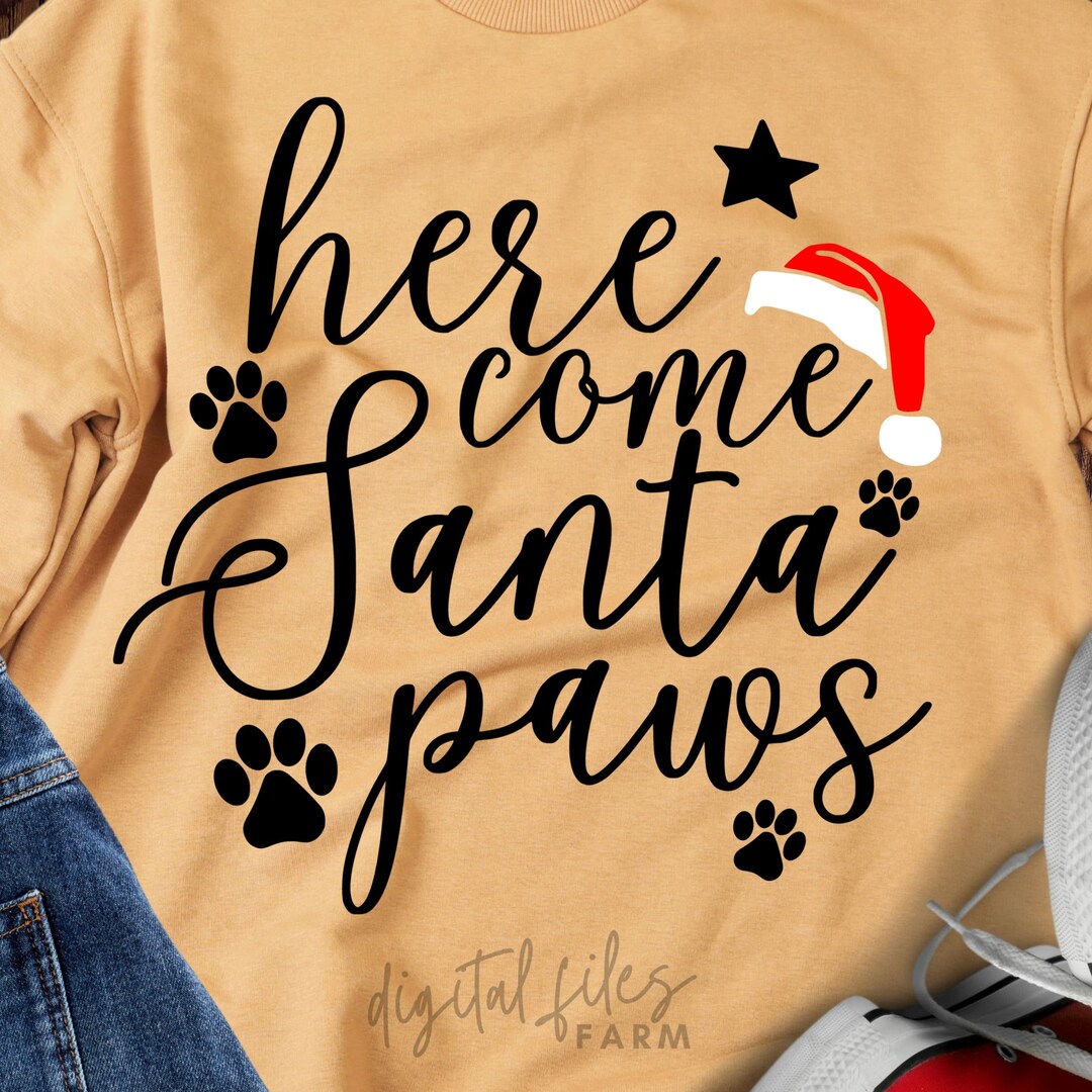 Here Comes Santa Paws Svg, Santa Paws Svg, Dog Christmas Svg, Christmas ...