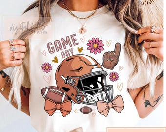 Laço de futebol feminino PNG: Design de camisa retrô Mama (download digital)