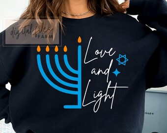 Love and Light SVG PNG: Happy Hanukkah Shirt Svg Design