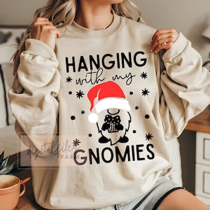 Christmas Svg, Png, Hanging with my Gnomies Svg, Christmas Gnomes Svg, Gnomies Svg, Gnomes Santa, Funny Christmas Shirt Party Holiday Svg