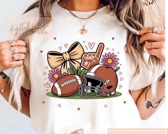 Laço de futebol feminino PNG: Design de camisa retrô Mama (download digital)