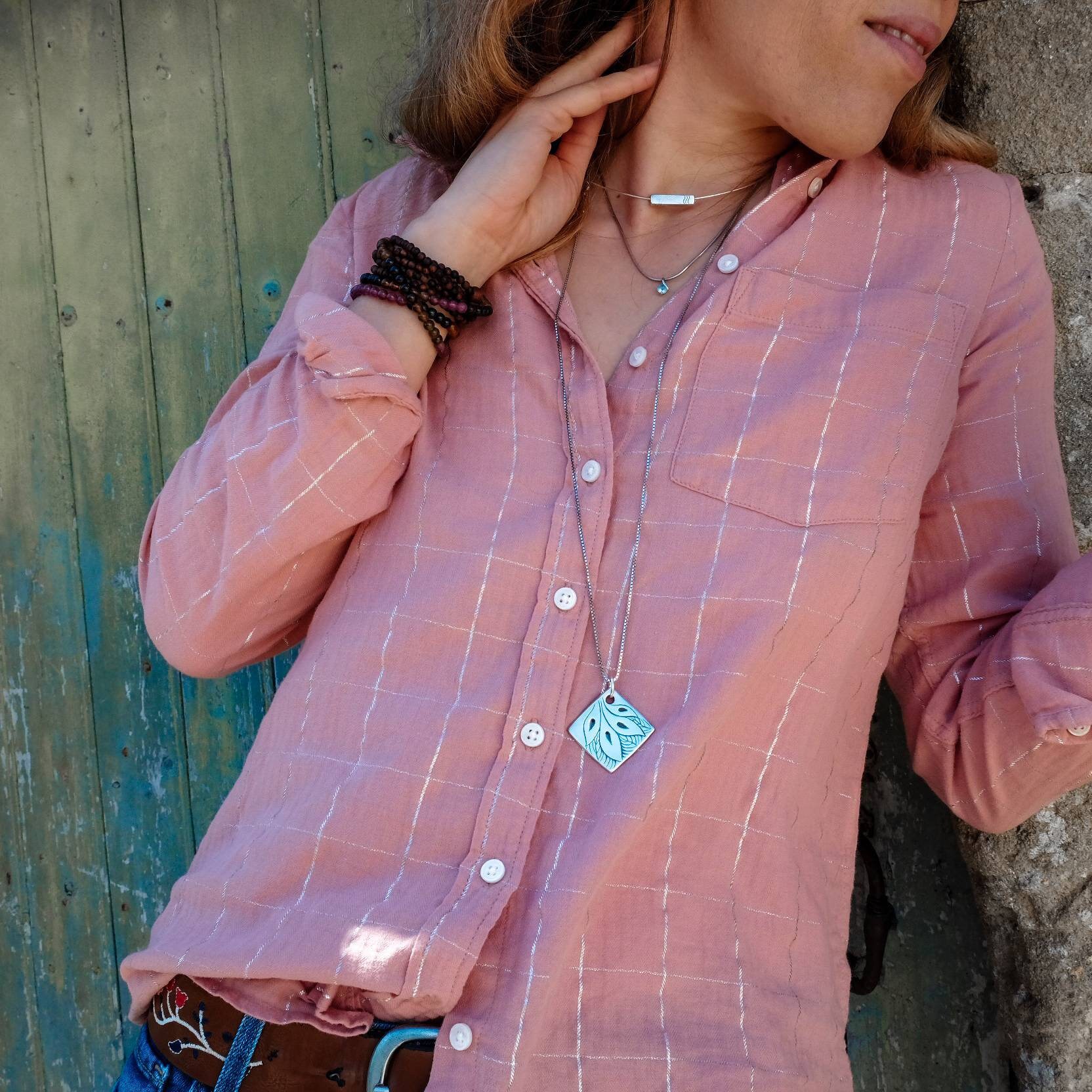 Große rechteckige Halskette Sprung halskette lange Silber | Etsy