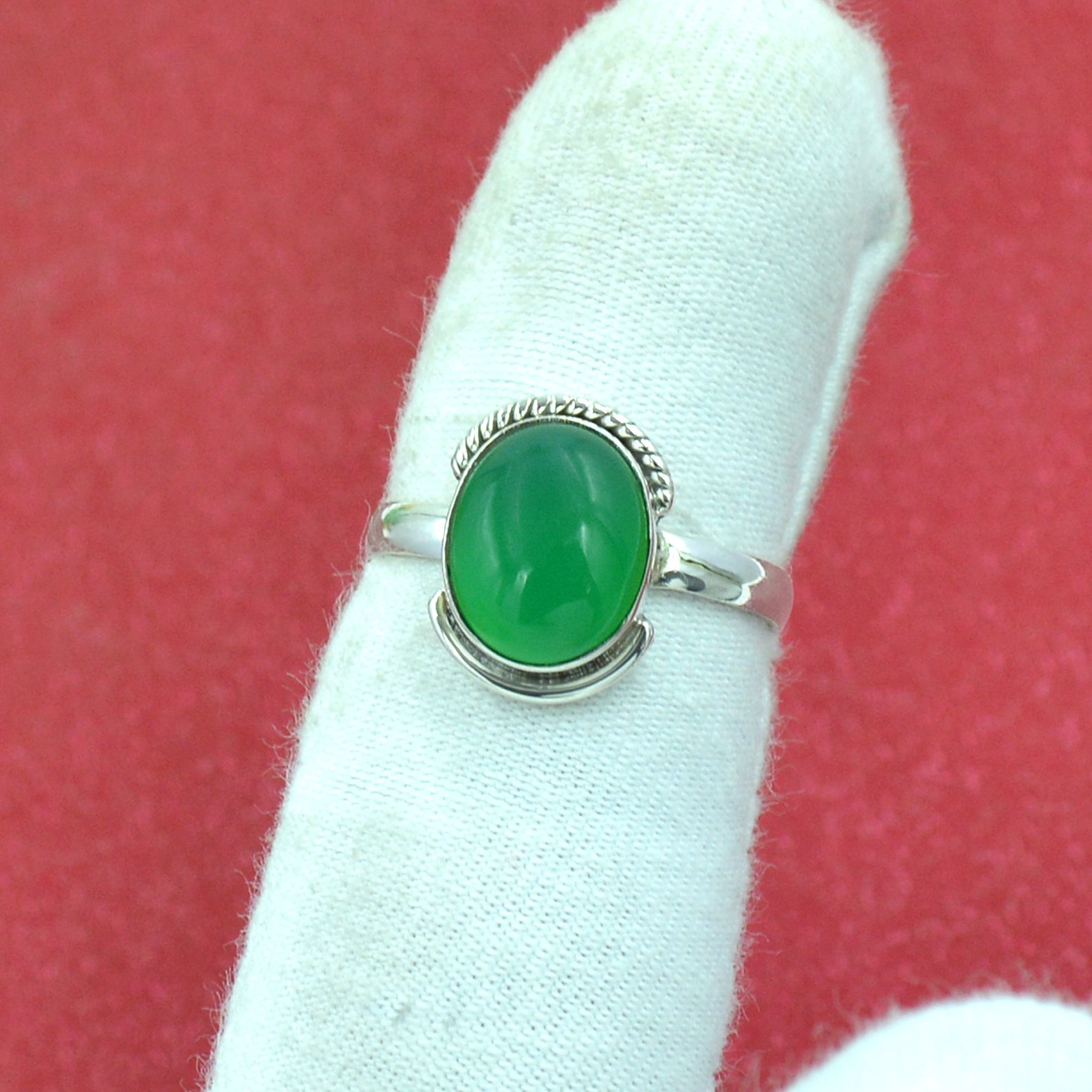 Green Onyx Ring 925 Sterling Silver Ring Oval Onyx Etsy