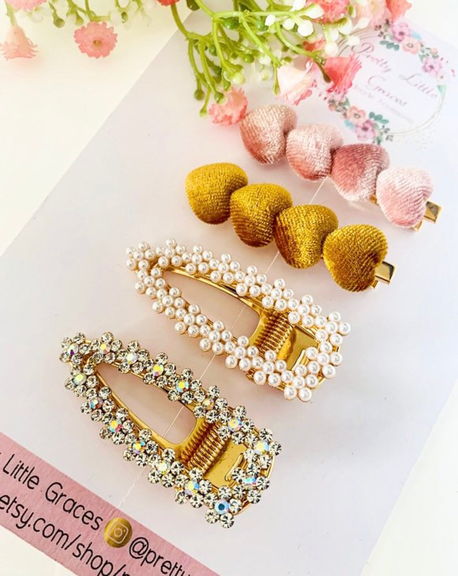 4 piece hair clip set Etsy