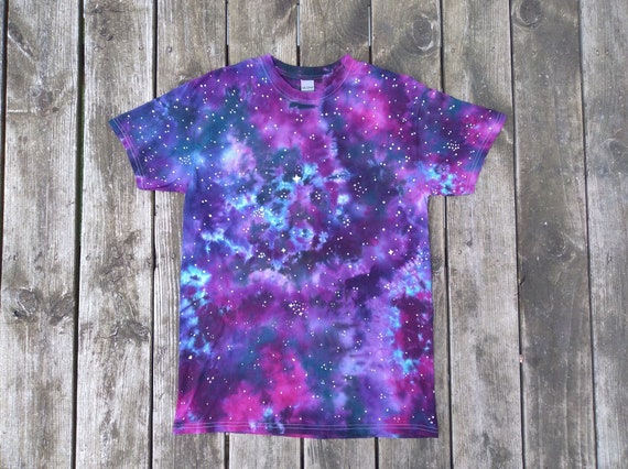 Galaxy print tie dye shirt