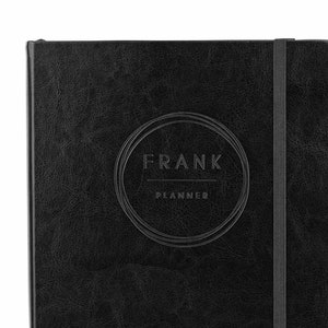 2022 Diary Planner Undated B5 In Black Vegan LEATHER | Christmas Gift for Him or Her |FRANK Goal Planner Time Management Notebook Organiser