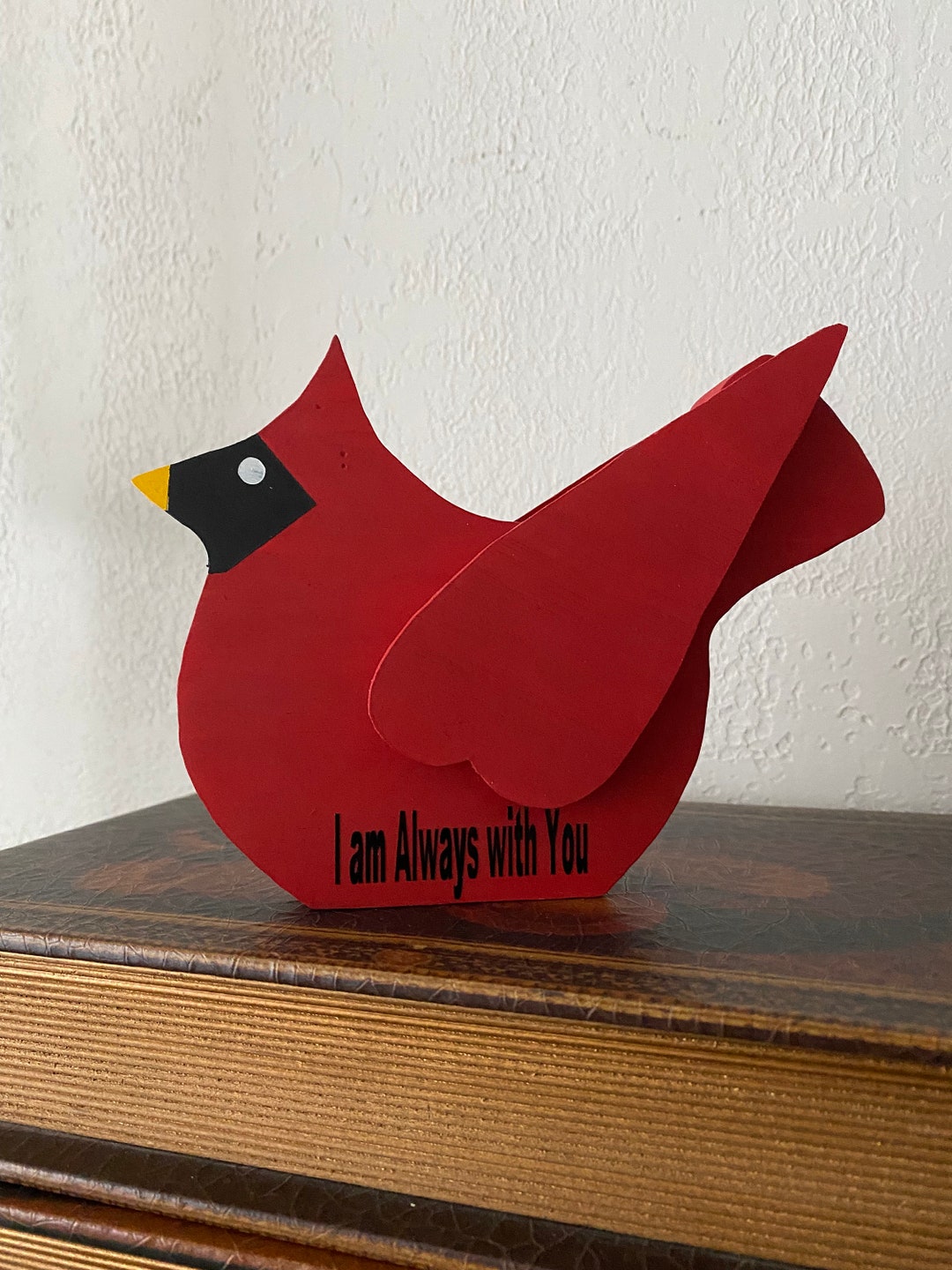 Wooden Cardinal Wooden Bird Red Bird Memorial Gift Etsy