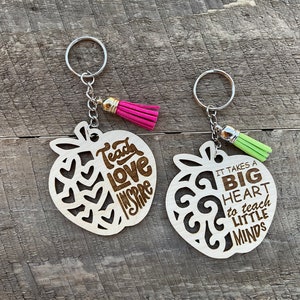 laser engraved wooden teacher keychain teacher gift teacher appreciation
