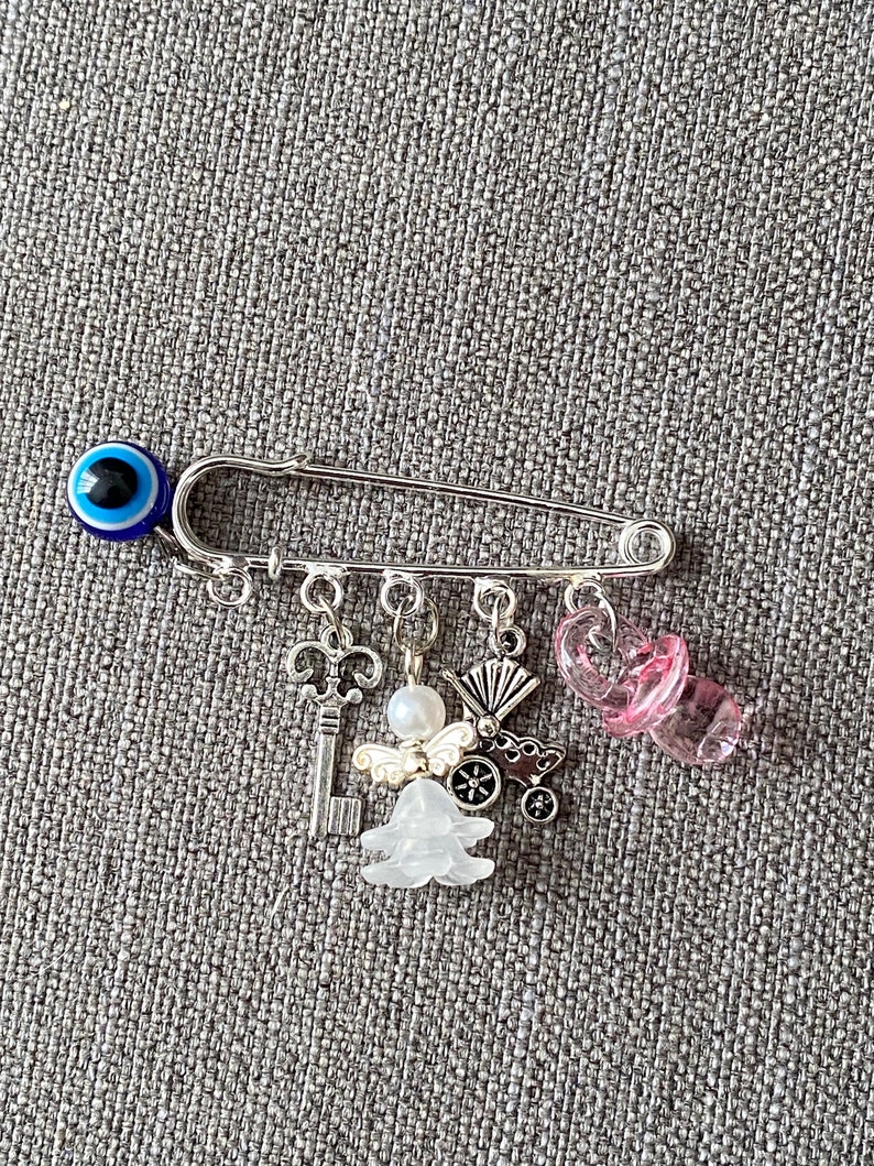 unisex religious maternity pregnancy pin brooch seguro de ma'ternidad baby shower gender reveal car set pin evil protection stroller brooch pink