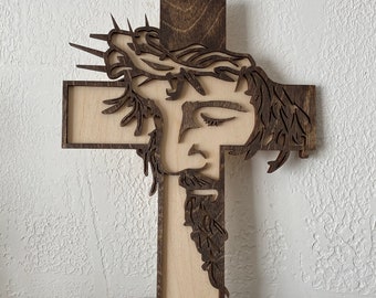 Wooden Easter Cross, Wood Cross, Easter Cross, Matthew 28:6, Easter Display, Jesus Display, He has Risen