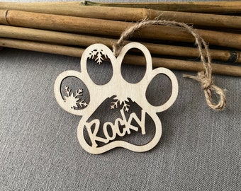 Personalized Dog Paw Ornament | Custom Pet Christmas Ornament | Animal 2023 Ornament