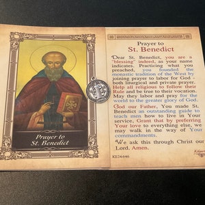 prayer tp St.Benedict medalla de san Benito st. Benedict medal protection from evil st Benedict necklace catholic jewelry delicate sliver