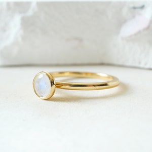 Ring Moonstone Ring for Women Gift for Girlfriend Gold Moonstone Ring 14k Gold Ring Minimalist Ring Minimalist Gold Moon Ring image 6