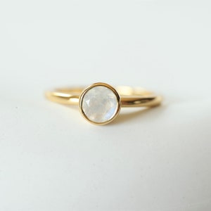 Ring Moonstone Ring for Women Gift for Girlfriend Gold Moonstone Ring 14k Gold Ring Minimalist Ring Minimalist Gold Moon Ring image 4