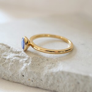 Lapis Lazuli Engagement Ring, Lapis Lazuli Ring, December Birthstone, Stacking Birthstone Rings, Dainty Ring, Engagement Ring White Gold 14K image 2