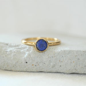 Lapis Lazuli Engagement Ring, Lapis Lazuli Ring, December Birthstone, Stacking Birthstone Rings, Dainty Ring, Engagement Ring White Gold 14K image 4