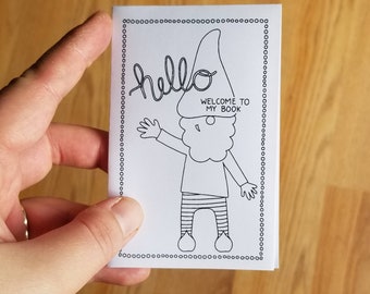 Gnomes Mini Coloring Book Zine