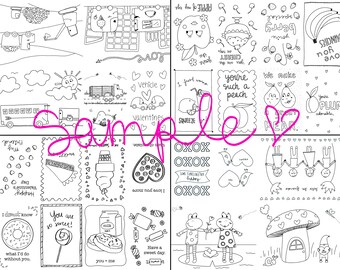 Printable Valentine's Day Cards Bundle (Digital Download)