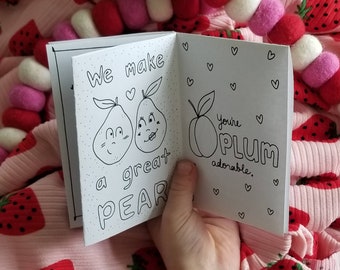 Fruity Valentines Coloring Pages, Mini Book (Digital Download)
