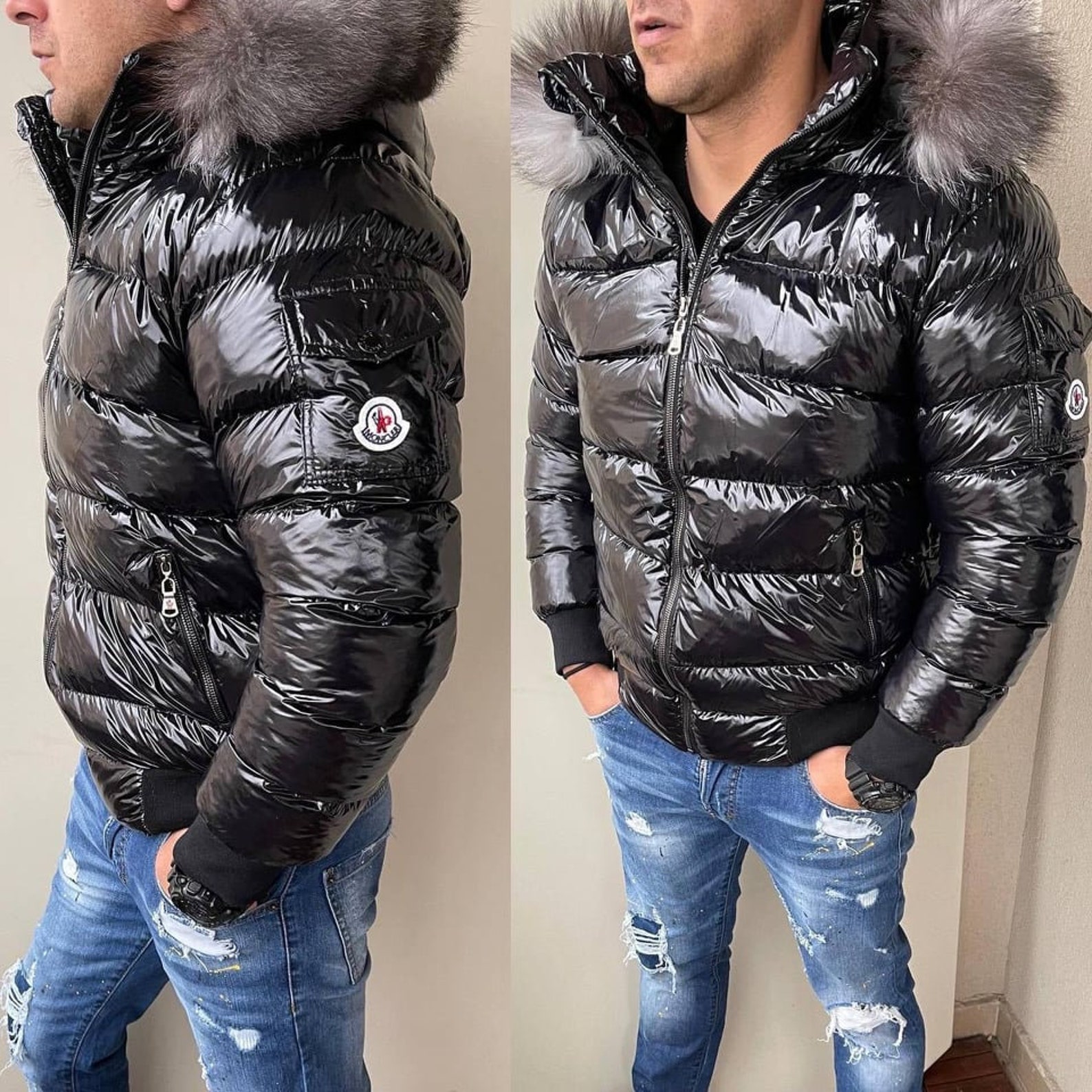Men Thick Jacket Puffer Padded Jacket Winter Jacket Hooded | Etsy