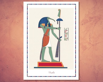 Egyptian God Thoth Giclée Print, 19th Century Lithograph