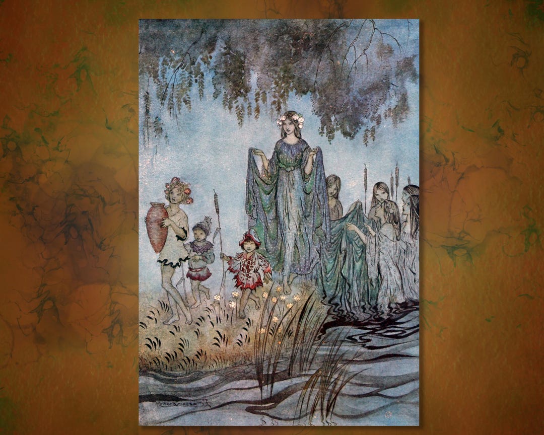 Sabrina, Goddess of the River Severn, by Arthur Rackham From the Masque ...