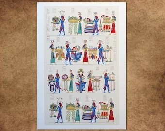 Impression de dieux égyptiens : offrandes du Nil, art de l'Egypte ancienne