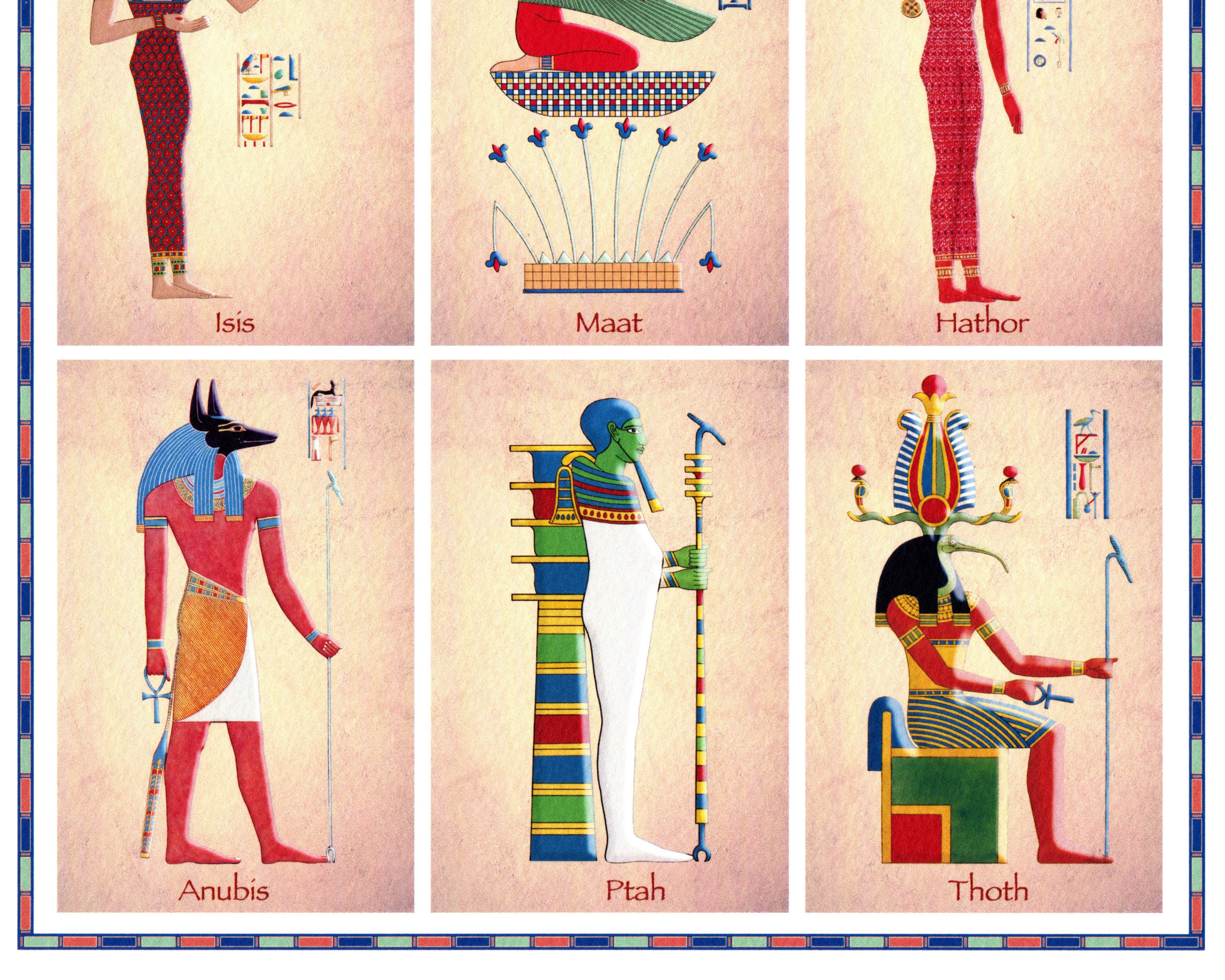 Egyptian Gods Art Print: 18th Century Lithographs, Ancient Deities - Etsy