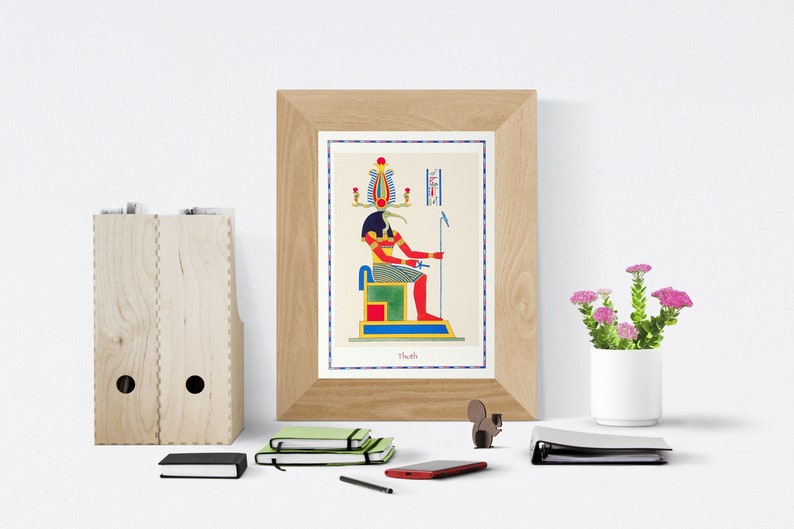Thoth God of Wisdom Writing and Magic. Cool Egyptian Wall Etsy