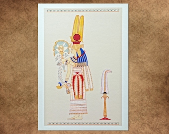Nefertari, Great Royal Wife of Ramesses the Great. Giclée print from original lithograph of c. 1830 based on 3,000 year-old original.