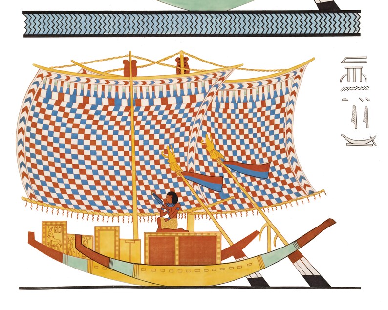 Ancient Egyptian Boat Print, 19th Century Lithograph Art - Etsy