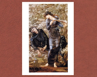 Pre-Raphaelite Print: The Beguiling of Merlin, Burne-Jones Art