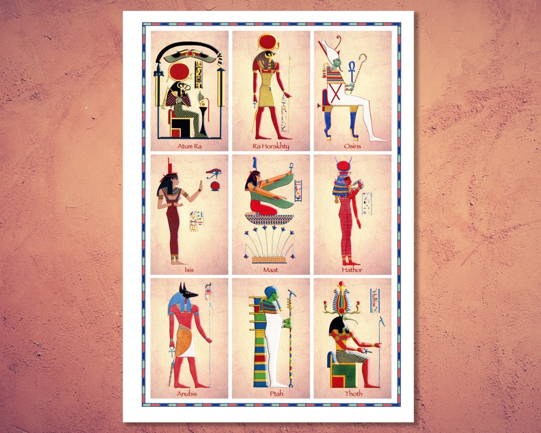 Egyptian Gods Art Print: 18th Century Lithographs, Ancient Deities - Etsy