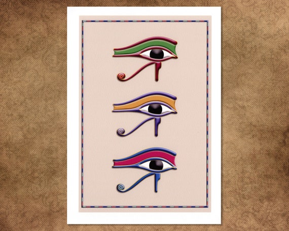 Tableau Œil D'Horus Egypte Antique Sur Toile - Format 50x70 Cm - Neuf Pour Décoration Murale