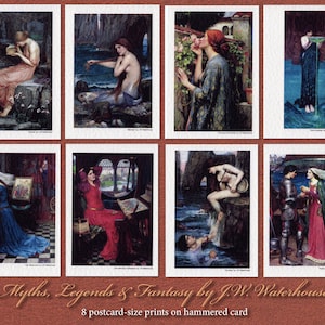 Drucke in Postkartengröße. Pre-Raphaelite Kunst von J.W. Wasserhaus. 8 Postkartengroße, 4 x 5,8 inches, auf 230 gsm Fine Art Karte.