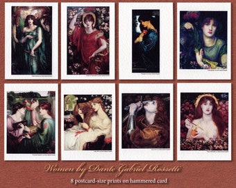 Pre-Raphaelite Art Prints, Dante Gabriel Rossetti, Sensuous Portraits (8 Postcard Size)
