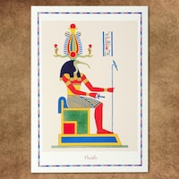 Thoth Ritual Thoth Altar Illustrated Print | Egyptian Mythology God Ritual Art - Etsy