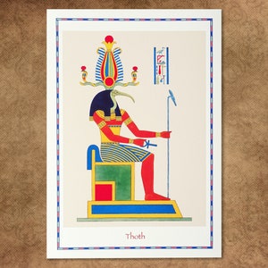Thoth, god of wisdom, writing and magic. Cool Egyptian wall art. Fine art repro from 1823 lithograph.
